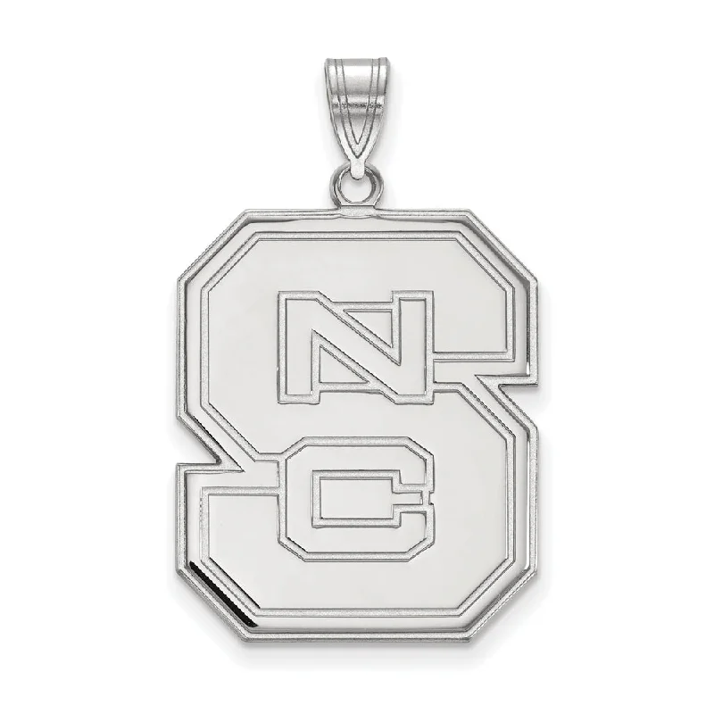 Handcrafted Beauty At Affordable Prices 14k White Gold North Carolina State XL 'NCS' Pendant