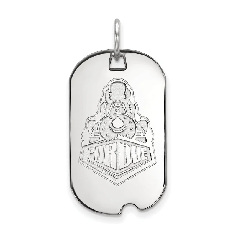 Sparkle On A Budget – Fine Jewelry For Less 14k White Gold Purdue Logo Dog Tag Pendant