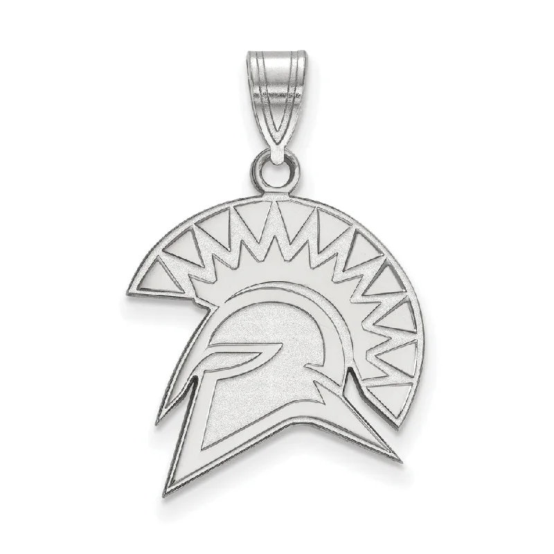 Waterproof Stainless Steel Jewelry For Lasting Beauty 14k White Gold San Jose State Large Mascot Pendant