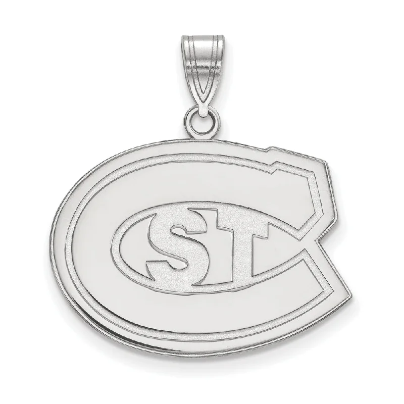 Exclusive Jewelry Sale – Limited-Time Discounts 14k White Gold St. Cloud State Large 'STC' Pendant