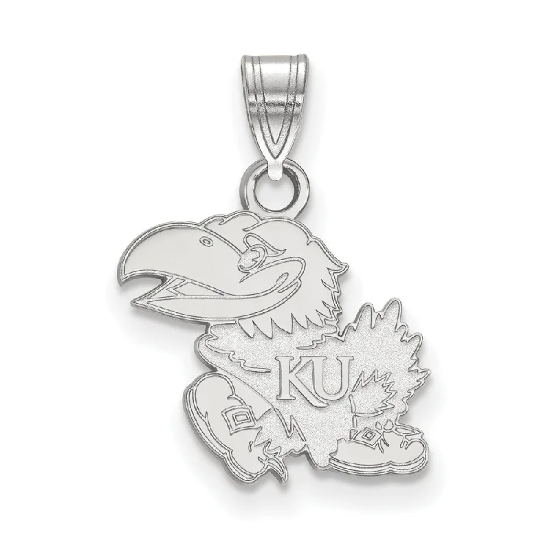 Unique Jewelry Designs Now At Discounted Rates 14k White Gold U. of Kansas Small Mascot Pendant