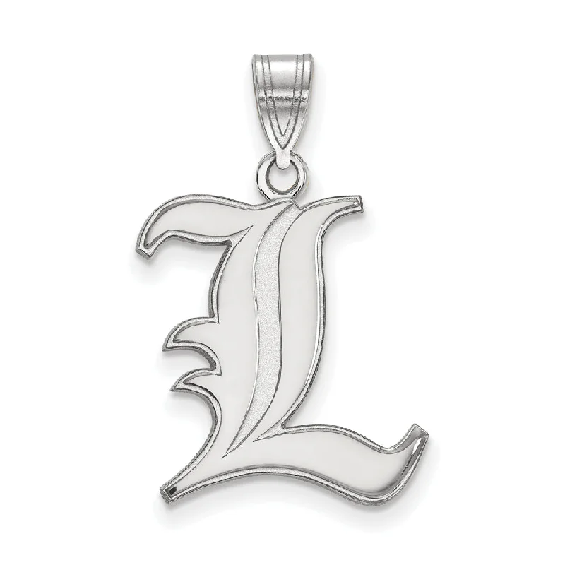 Premium Jewelry Now Available At Special Discounts 14k White Gold U. of Louisville Large 'L' Pendant