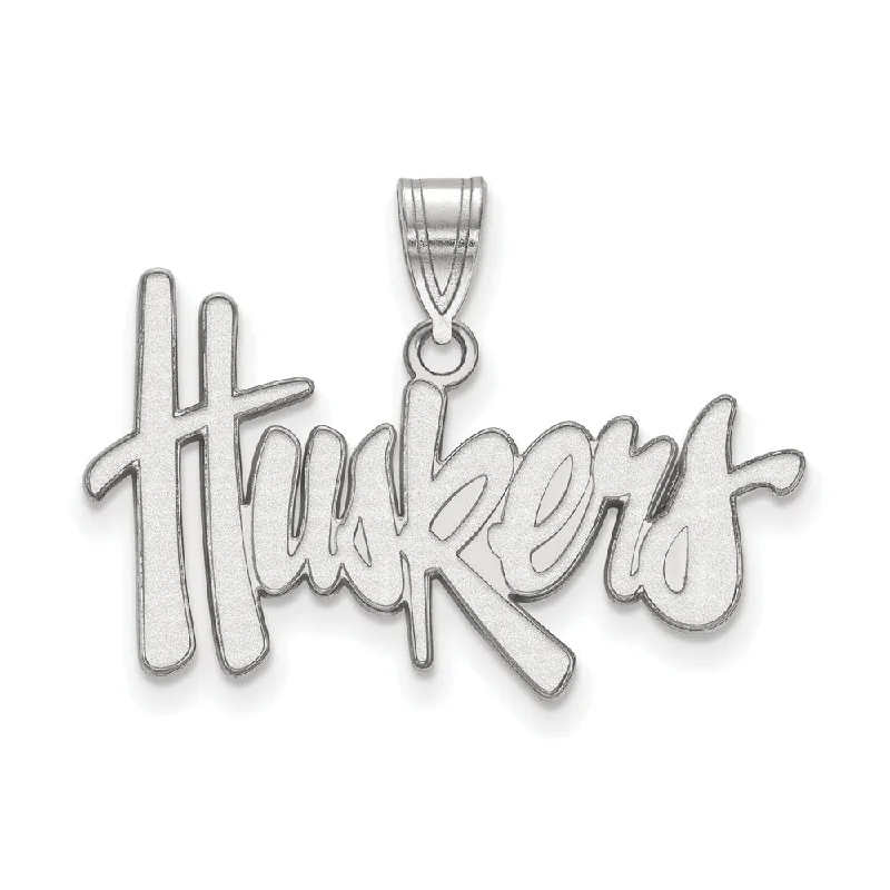 Grab Your Favorite Jewelry At The Lowest Prices 14k White Gold U. of Nebraska Large 'Huskers' Pendant