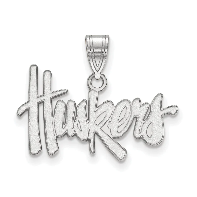 14k White Gold U. of Nebraska Medium 'Huskers' Pendant