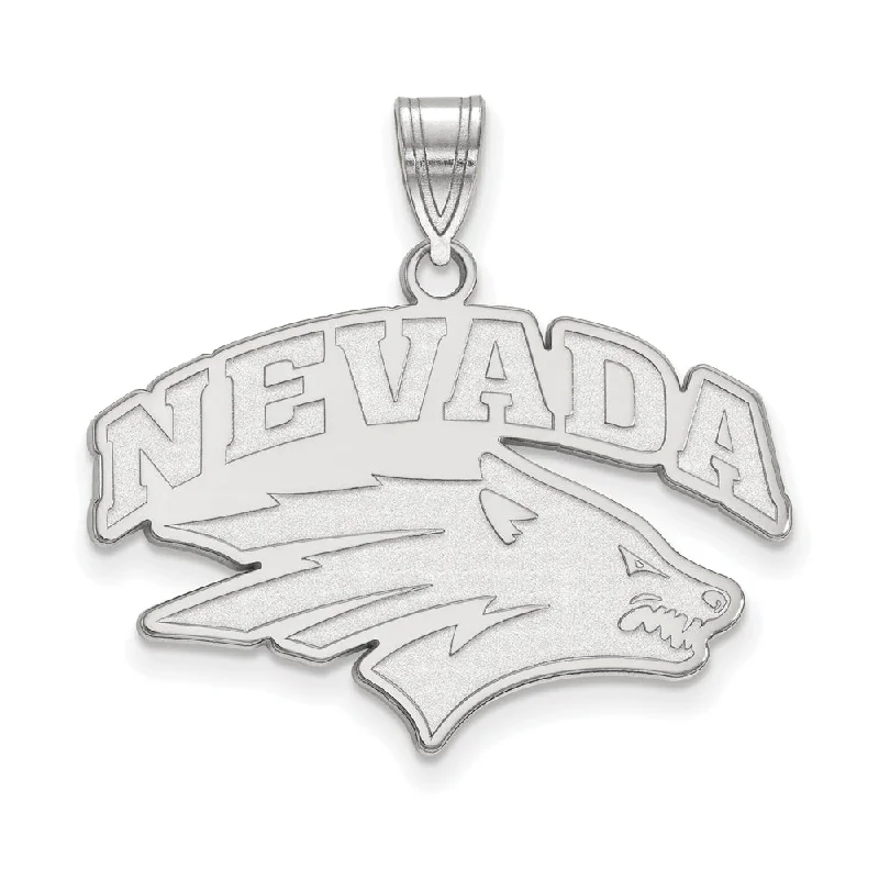 Luxury Jewelry Now At Special Promotional Rates 14k White Gold U. of Nevada Large Logo Pendant