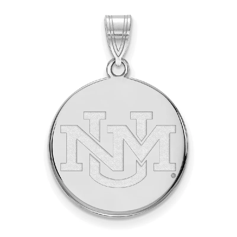 High-Quality Gemstone Jewelry For Special Occasions 14k White Gold U. of New Mexico Large Pendant