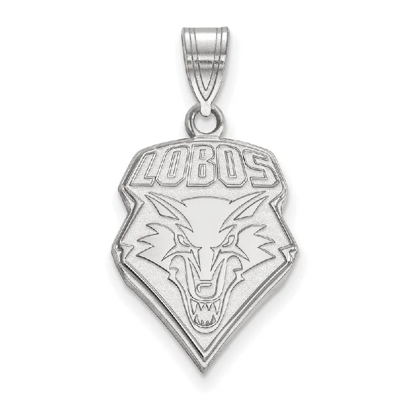 Premium Diamond Jewelry For Unforgettable Moments 14k White Gold U. of New Mexico Large Logo Pendant