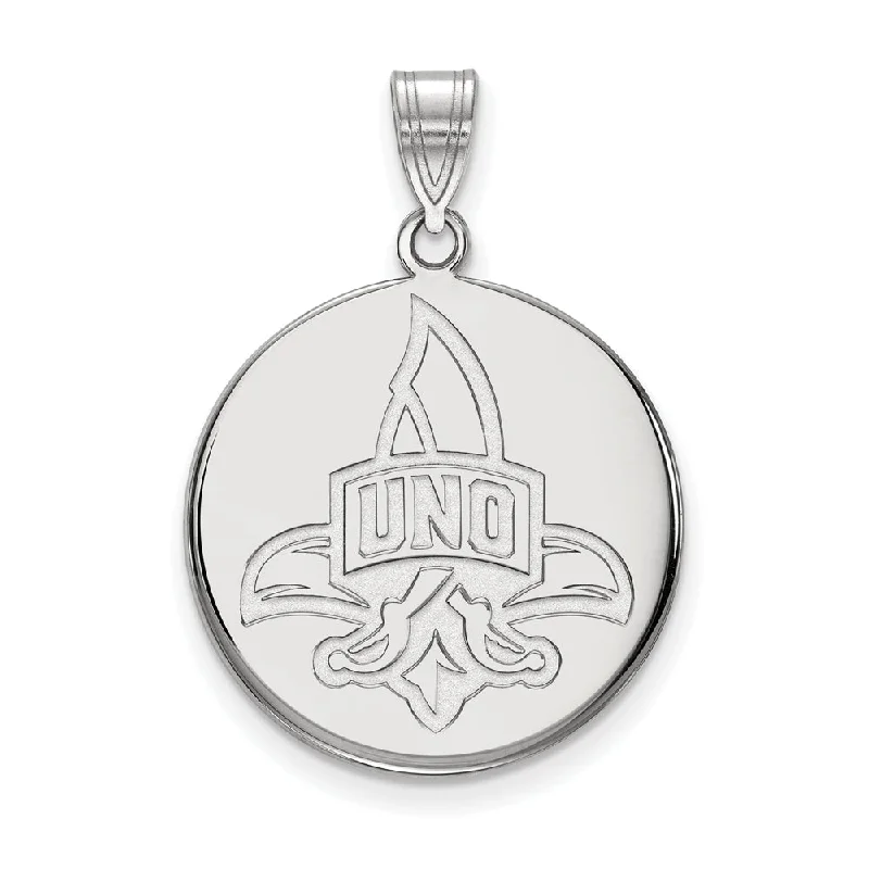 Shop Fine Jewelry With Exclusive Savings 14k White Gold U. of New Orleans Large Logo Disc Pendant