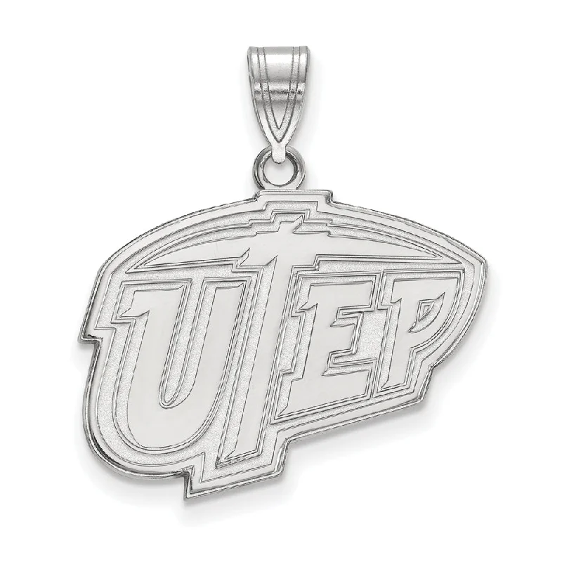 Get The Best Deals On Timeless Jewelry Pieces 14k White Gold U. of Texas at El Paso Large Logo Pendant