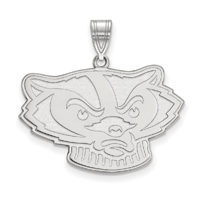 Luxury Jewelry Without The Luxury Price Tag 14k White Gold U. of Wisconsin Large Mascot Pendant
