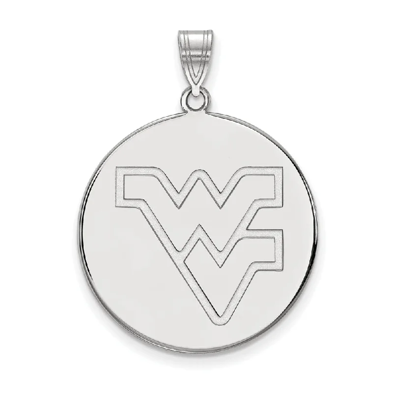 Limited-Stock Jewelry Sale – Once It's Gone, It's Gone 14k White Gold West Virginia U. XL Logo Disc Pendant
