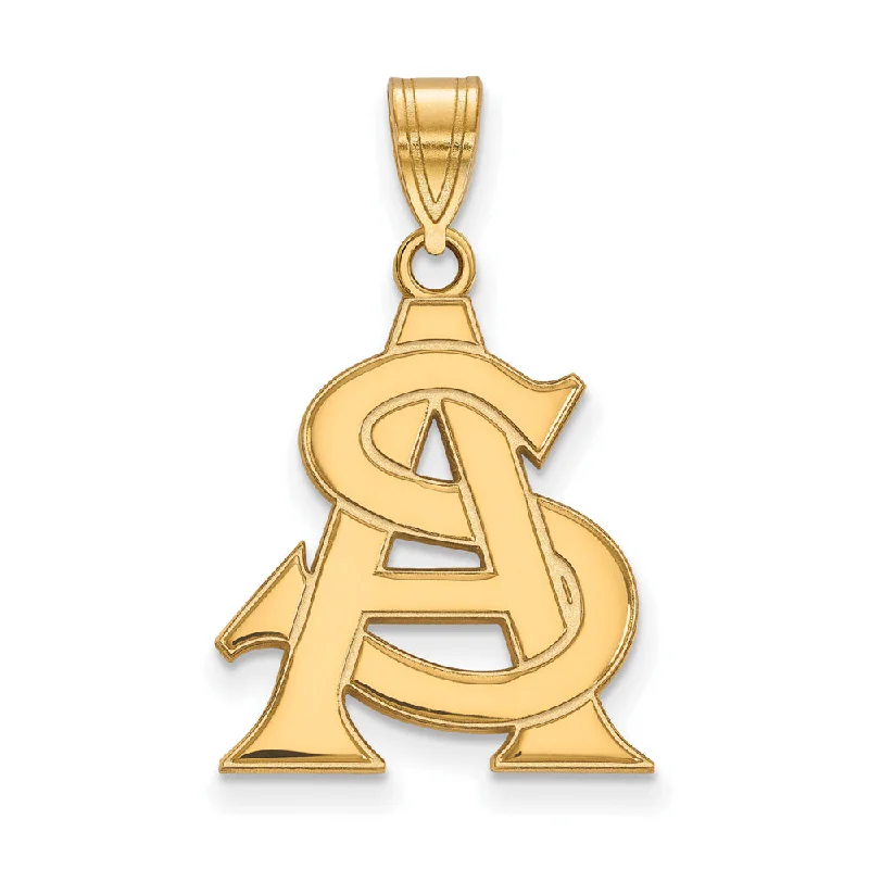 Timeless Elegance At Unbelievable Discounts 14k Yellow Gold Arizona State Large 'AS' Pendant