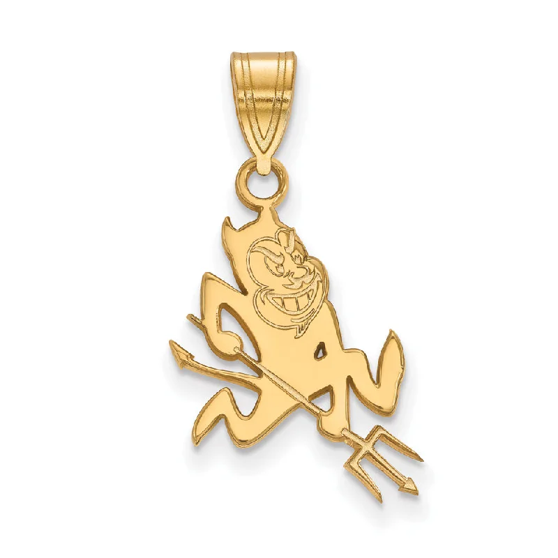 Shop Dazzling Jewelry With Special Promotional Discounts 14k Yellow Gold Arizona State Large Mascot Pendant