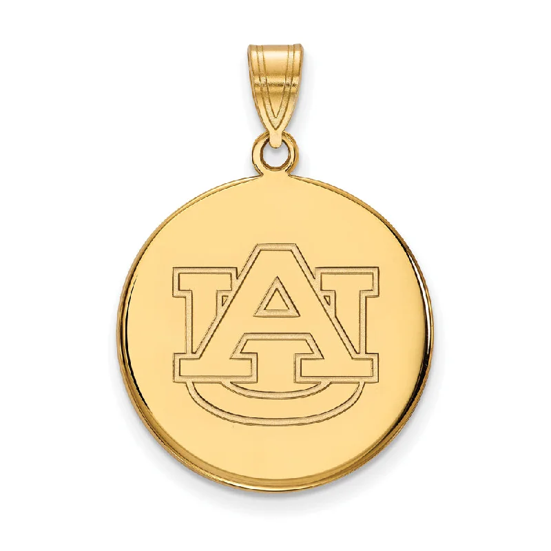 14k Yellow Gold Auburn U Large Disc Pendant