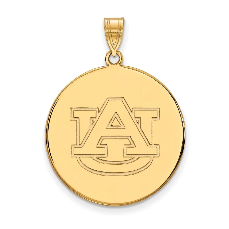 14k Yellow Gold Auburn U XL Disc Pendant