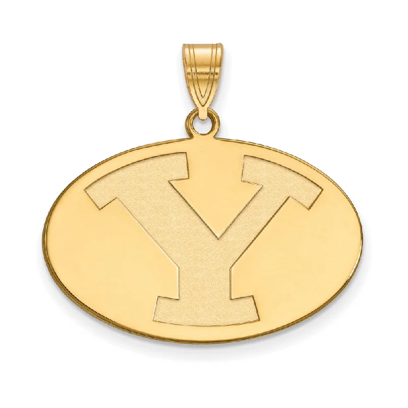 Shop Handcrafted Jewelry At Special Promotional Rates 14k Yellow Gold Brigham Young U Large Pendant