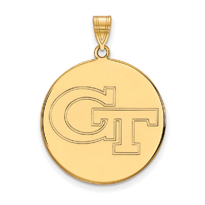 14k Yellow Gold Georgia Technology XL Disc Pendant