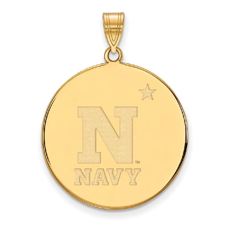 14k Yellow Gold U.S. Naval Academy XL Disc Pendant