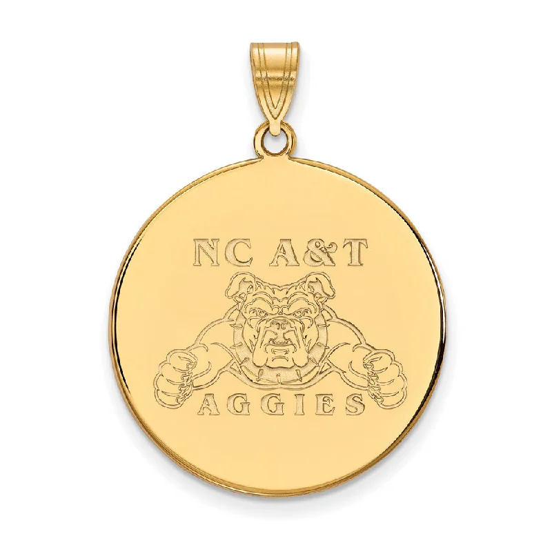 14k Yellow Gold North Carolina A&T XL Disc Pendant