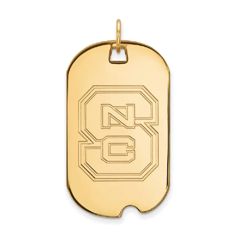 Get The Best Deals On Timeless Jewelry Pieces 14k Yellow Gold North Carolina State Large 'NCS' Dog Tag Pendant