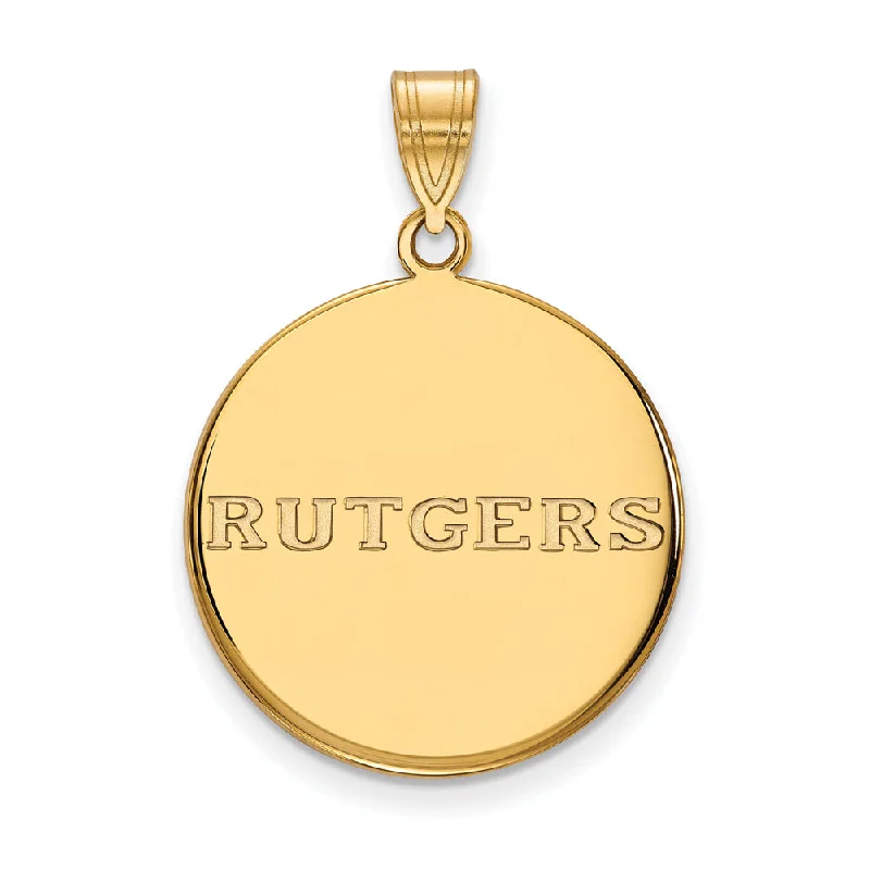 Personalized Jewelry Sale – Unique Pieces At Great Prices 14k Yellow Gold Rutgers Large Script Disc Pendant