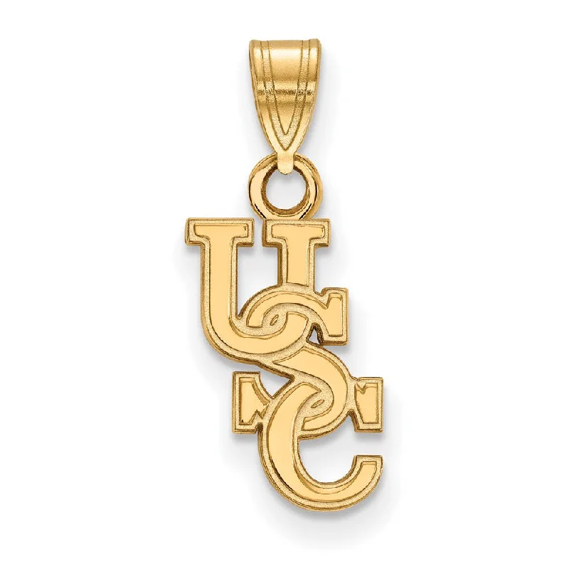 Make Your Outfit Shine With Discounted Jewelry 14k Yellow Gold South Carolina Small 'USC' Pendant
