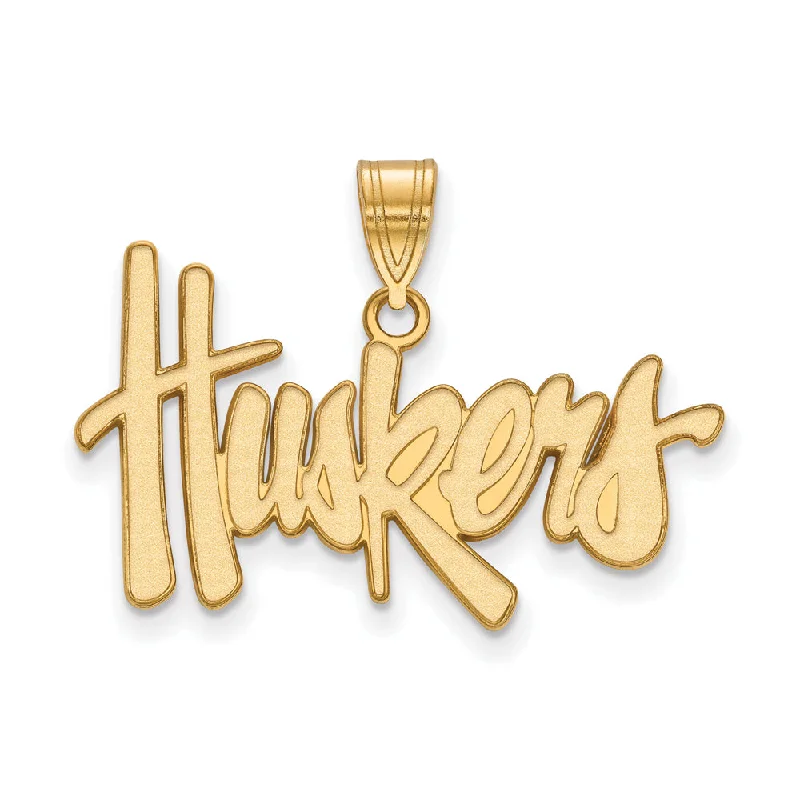 Waterproof Stainless Steel Jewelry For Lasting Beauty 14k Yellow Gold U. of Nebraska Large 'Huskers' Pendant
