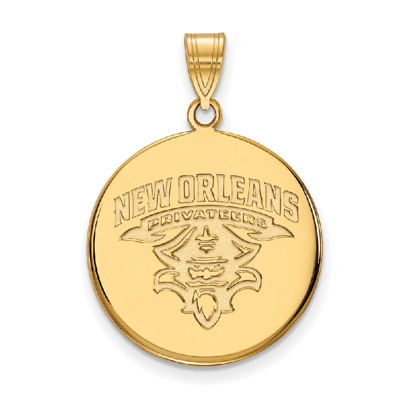Breathtaking Jewelry At Limited-Time Savings 14k Yellow Gold U. of New Orleans Large Disc Pendant