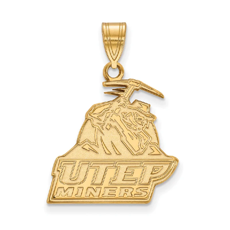 Exclusive Jewelry Markdowns – Limited-Time Offer 14k Yellow Gold U. of Texas at El Paso Large 'Miners' Pendant