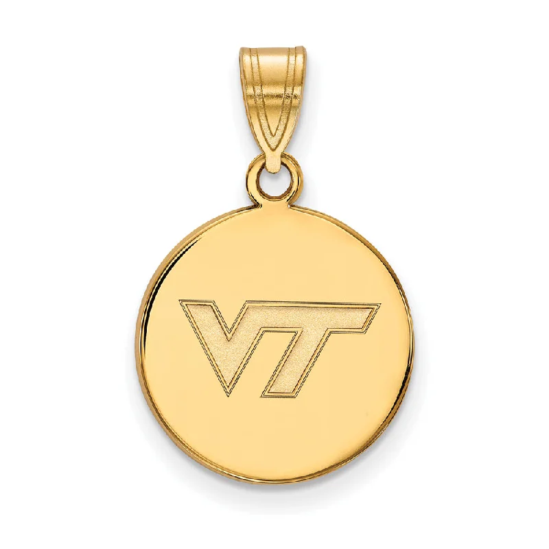 Bohemian-Inspired Jewelry For Free-Spirited Fashion 14k Yellow Gold Virginia Tech Medium Logo Disc Pendant
