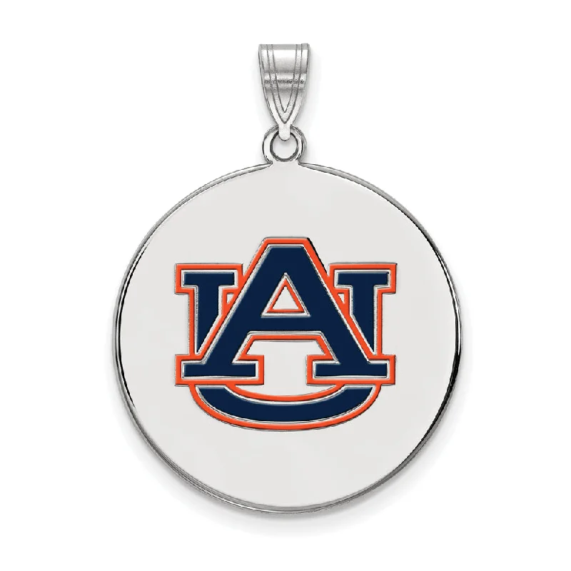 Sterling Silver Auburn U XL Enamel Disc Pendant