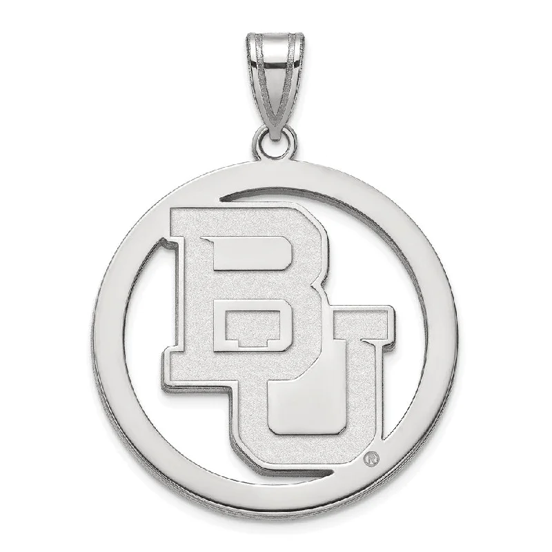 Sterling Silver Baylor U XL 'BU' Circle Pendant