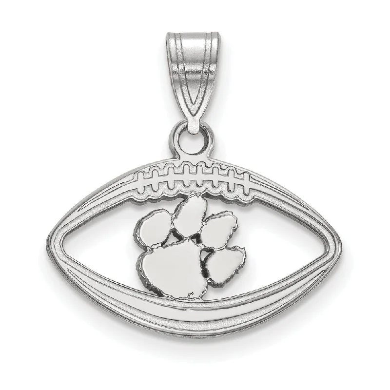 Sterling Silver Clemson U Football Pendant