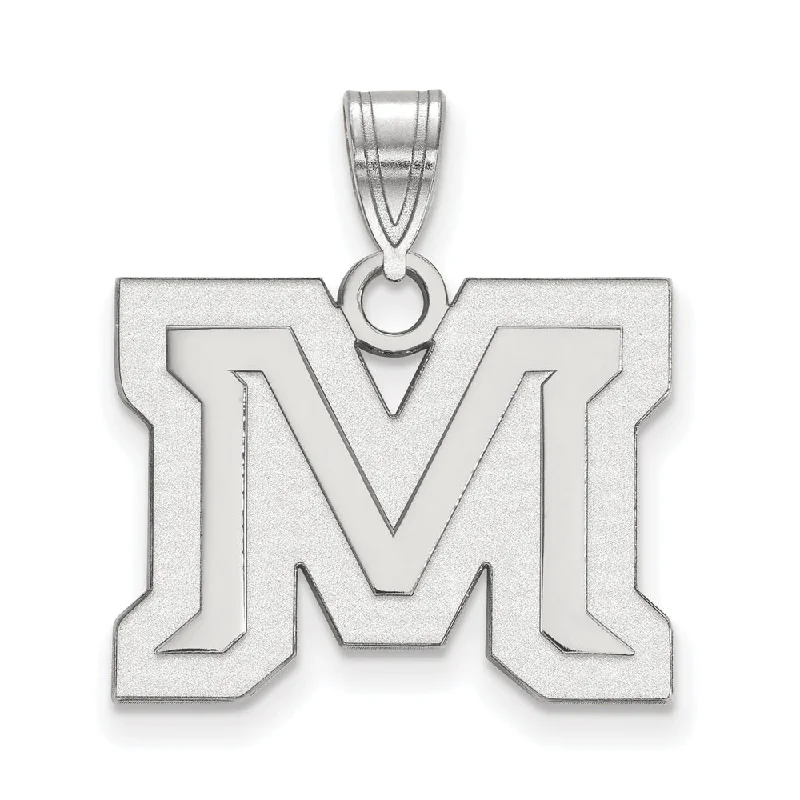 Sterling Silver Montana State Medium 'M' Pendant