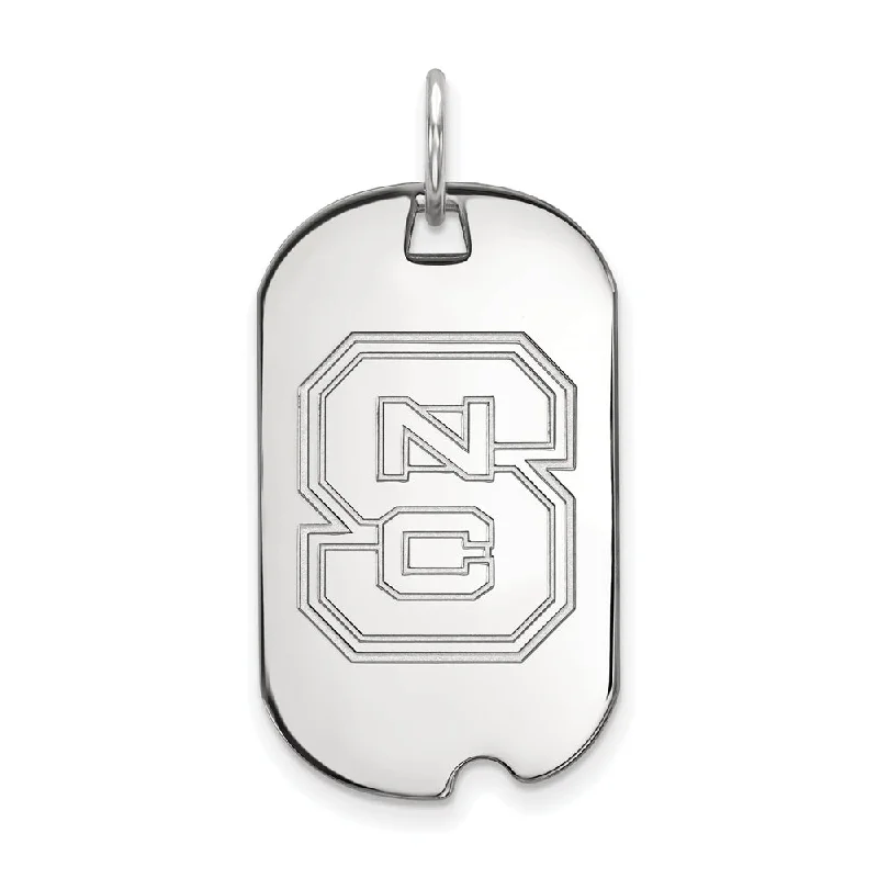 Sterling Silver North Carolina State 'NCS' Dog Tag Pendant