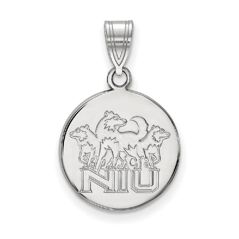 Sterling Silver Northern Illinois U. Medium Disc Pendant