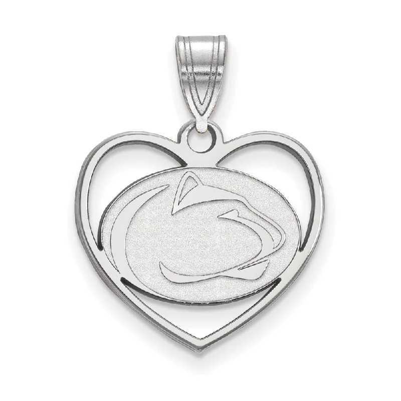 Sterling Silver Penn State Heart Pendant