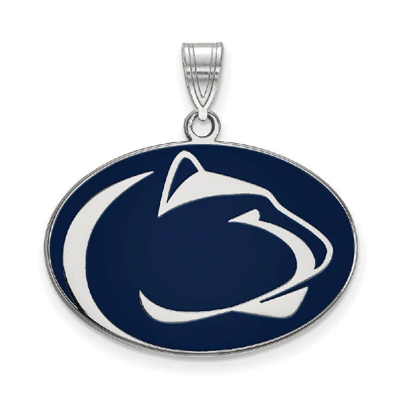 Sterling Silver Penn State Large Enamel Pendant