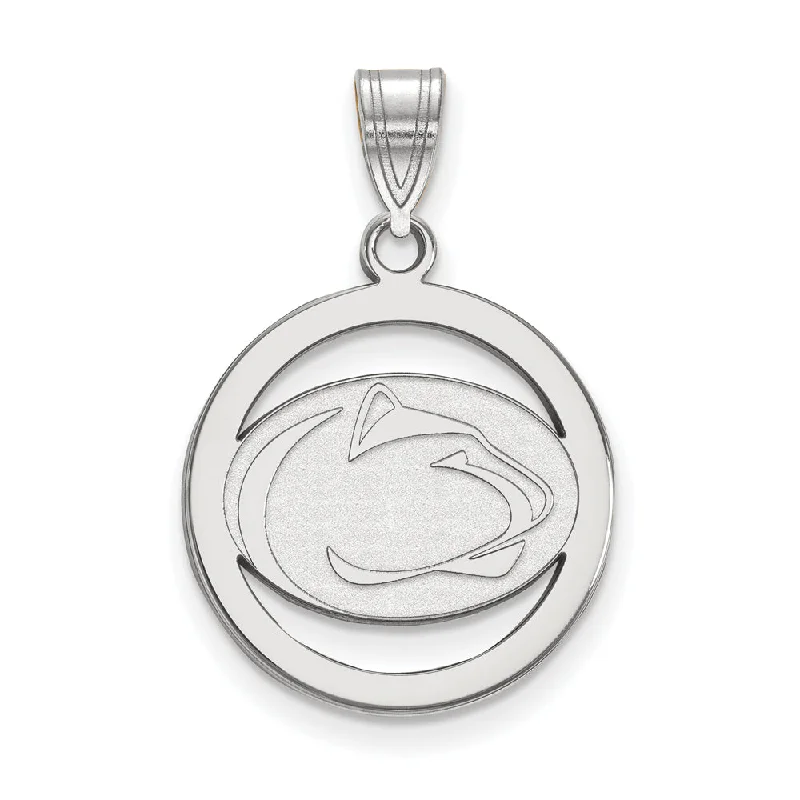 Sterling Silver Penn State MD Circle Pendant