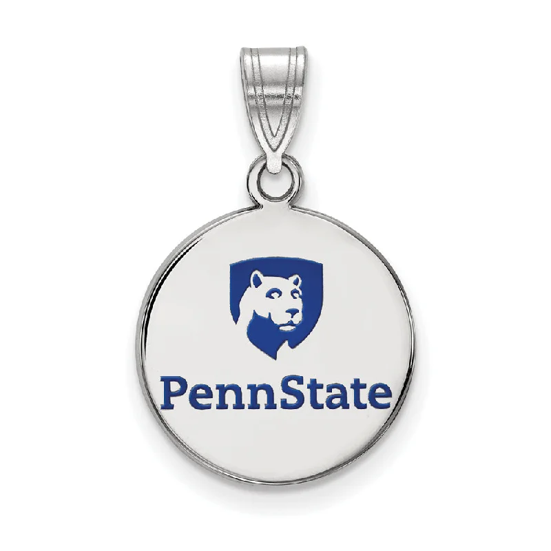 Sterling Silver Penn State Medium Enamel Disc Pendant