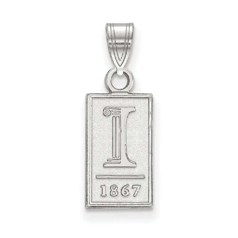 Sterling Silver U. of Illinois Small Logo Pendant