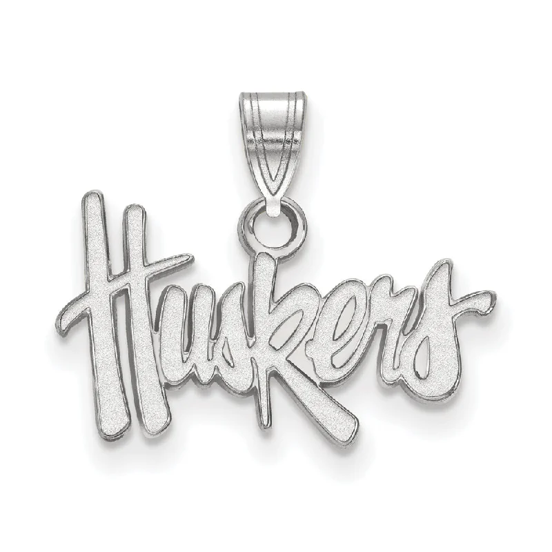 Sterling Silver U. of Nebraska Small 'Huskers' Pendant