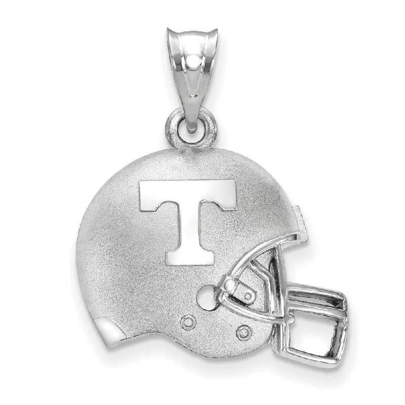 Sterling Silver U. of Tennessee 3D Football Helmet w Logo Pendant