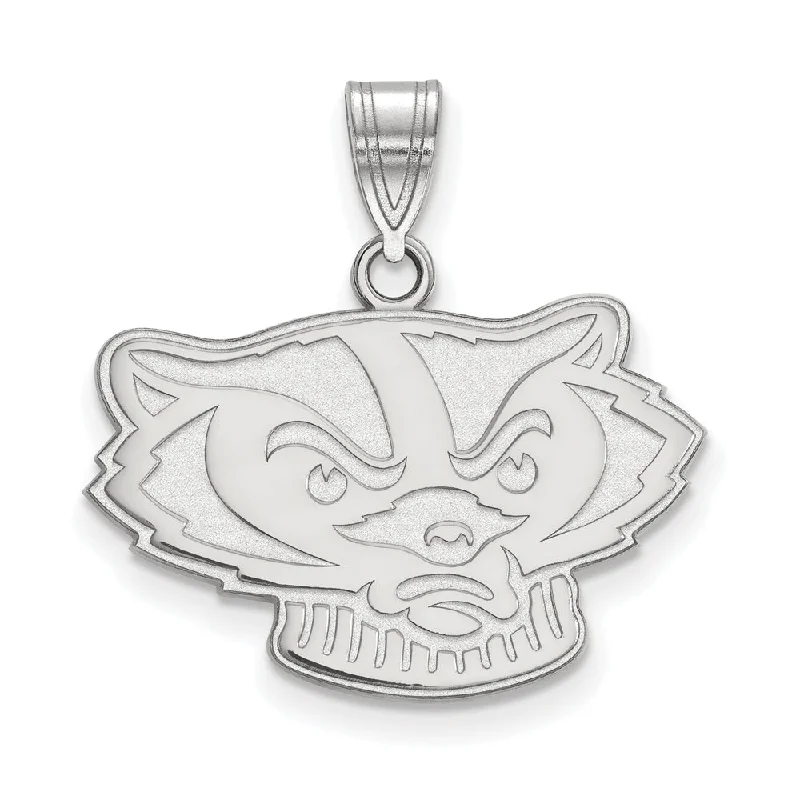 Sterling Silver U. of Wisconsin Medium Mascot Pendant