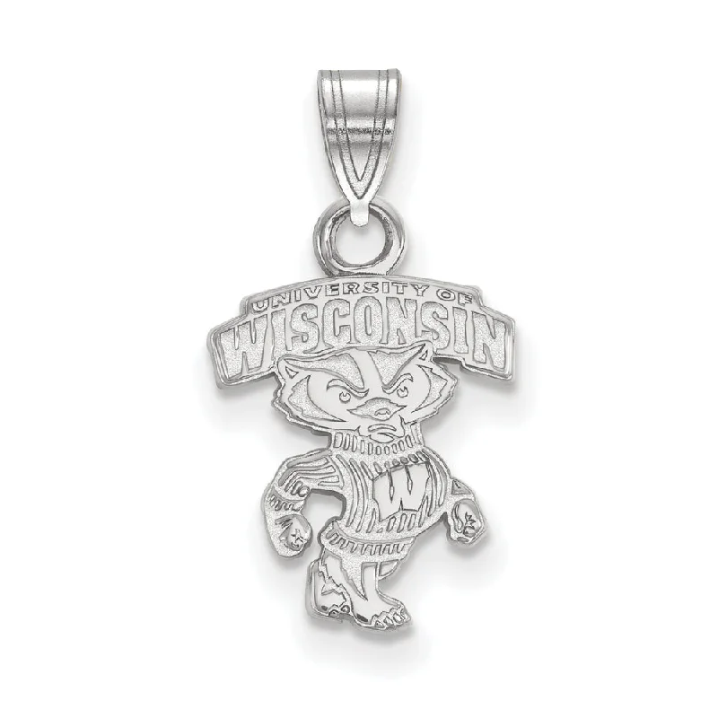 Sterling Silver U. of Wisconsin Small Logo Pendant