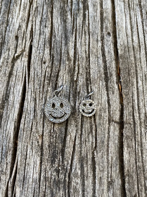 Pave Diamond Smiley Face Pendant