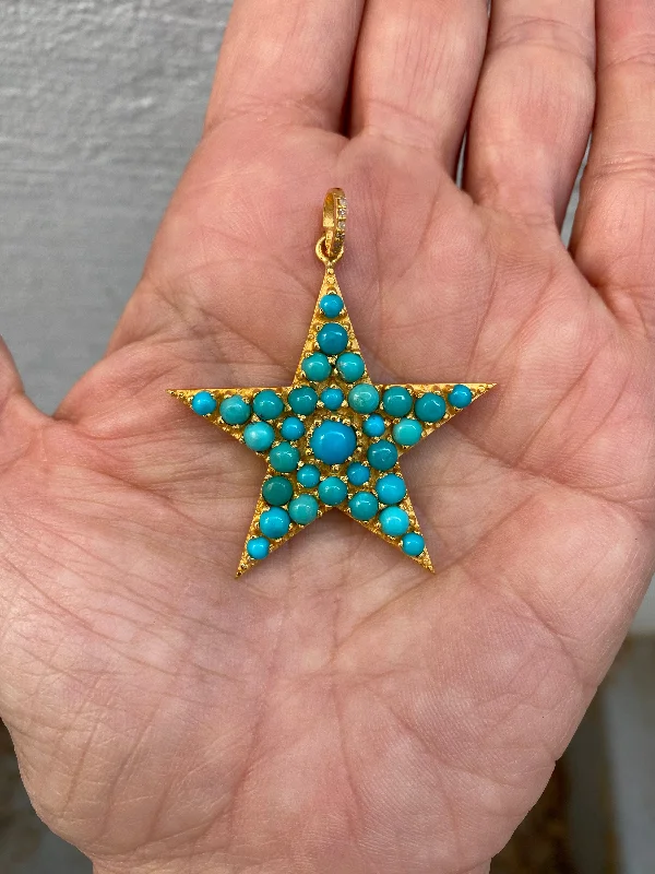 SAMPLE SALE: Puffy Turquoise Star Pendant