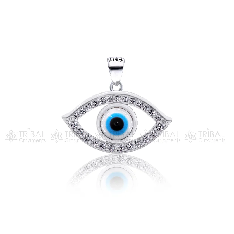 Luxury Jewelry At Unbeatable Discounts PURE 925 sterling silver evil eyes pendant with CZ stone nsp798