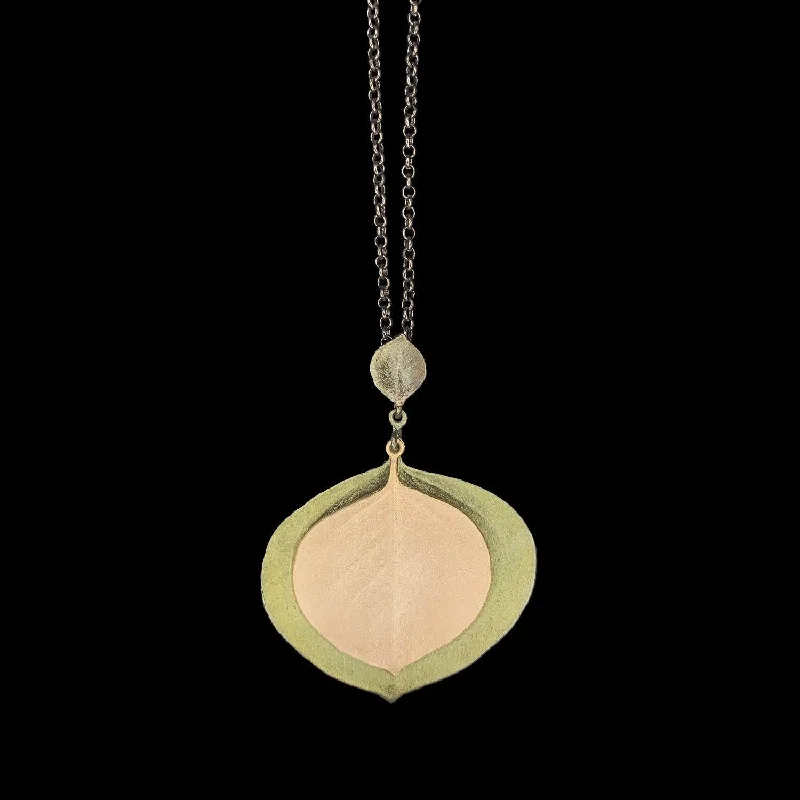 Round Leaf Eucalyptus Pendant - Large Double Leaves