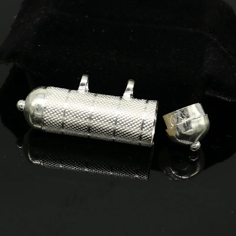 Holiday Jewelry Sale – Perfect Gifts At Great Prices Solid sterling silver handmade gorgeous round shape handmade amulet box pendant, mantra box, silver tabiz/ mascot , kavacham jewelry ssp666